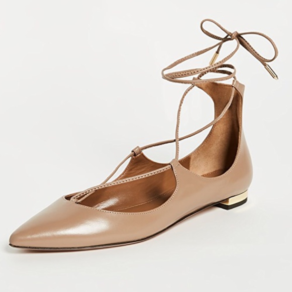 AQUAZURRA “Christy” Flat in “Biscotto”